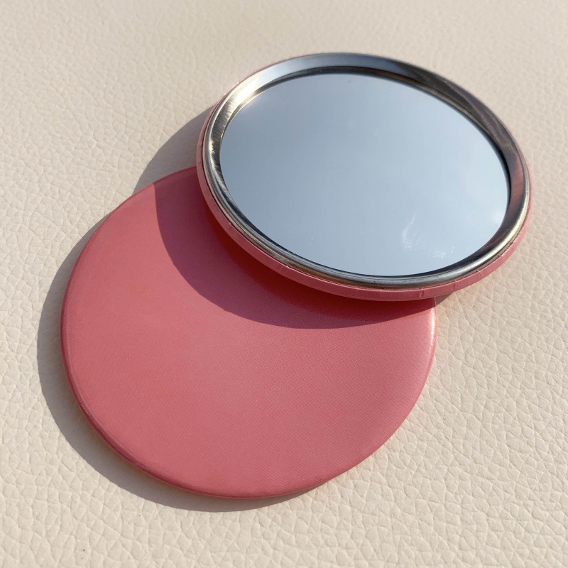 镜子 便携直径7纯色小圆镜糖果色圆形不放大玻璃镜子多色可选包邮