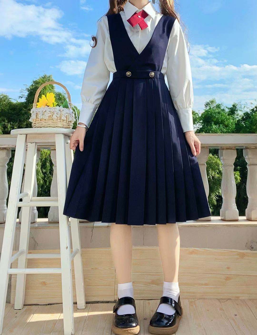 护奶裙jk现货护奶背带连衣裙护胸裙jk制服裙百褶裙批发