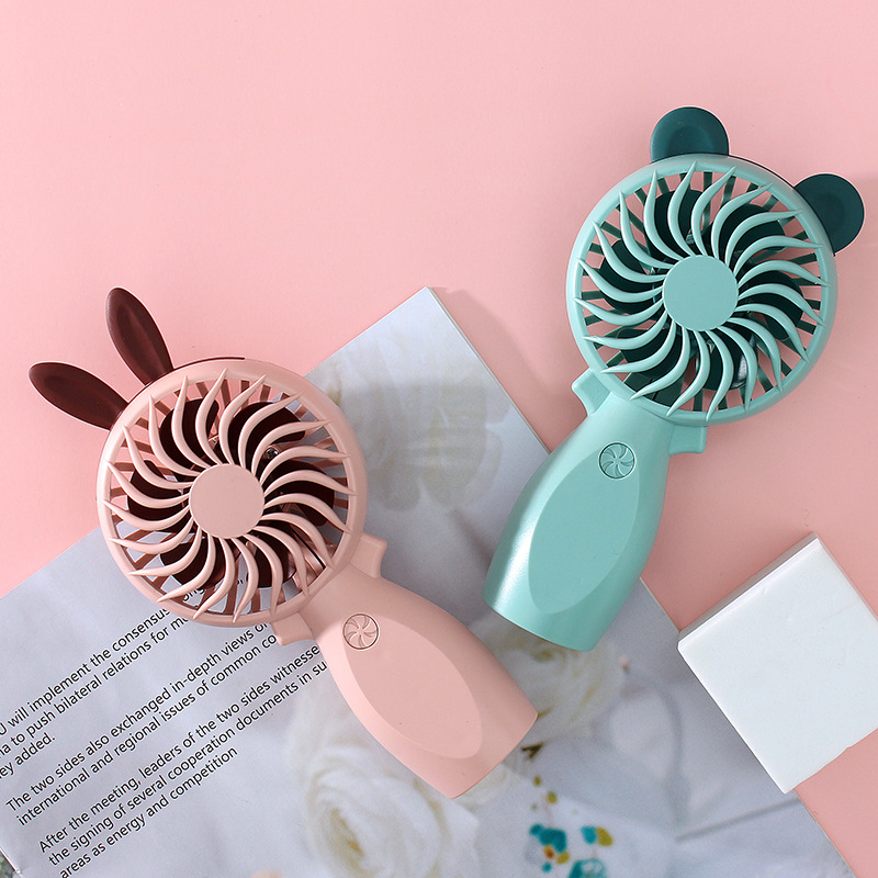 Cartoon Small Handheld Fan Mini USB Rechargeable Fan Student Gift Desktop Portable Dormitory Internet Celebrity Small Fan