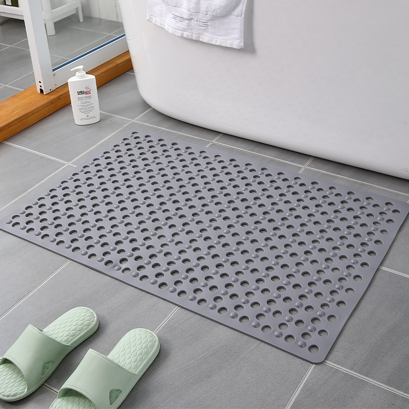 Non-Slip Floor Mat Hollow TPR Bathroom Bathtub Mat Simple Modern Odorless Soft and Thickened Durable Floor Mat with Suction Cup