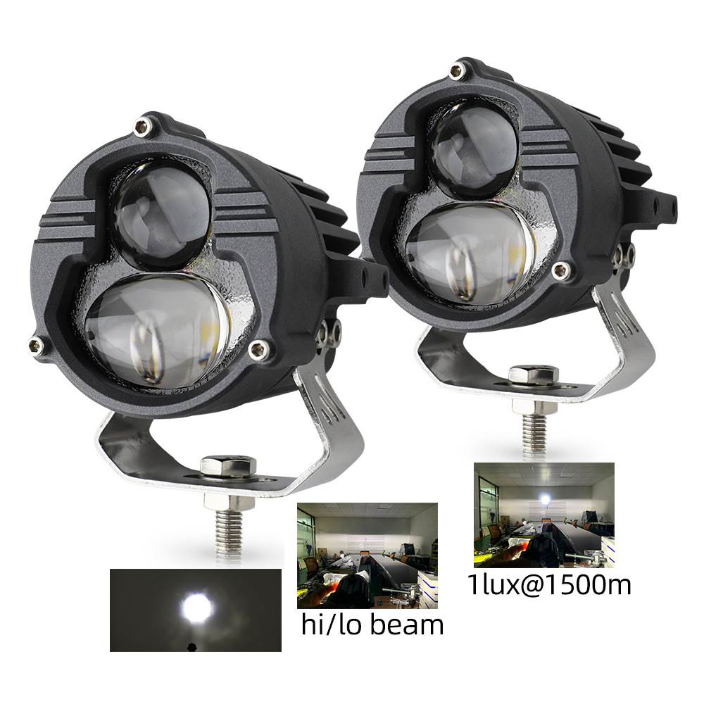 New off-Road 3-Inch Yellow and White Two-Color Motorcycle Spotlight LED Headlight Automobile Led Fog Lamp Headlight