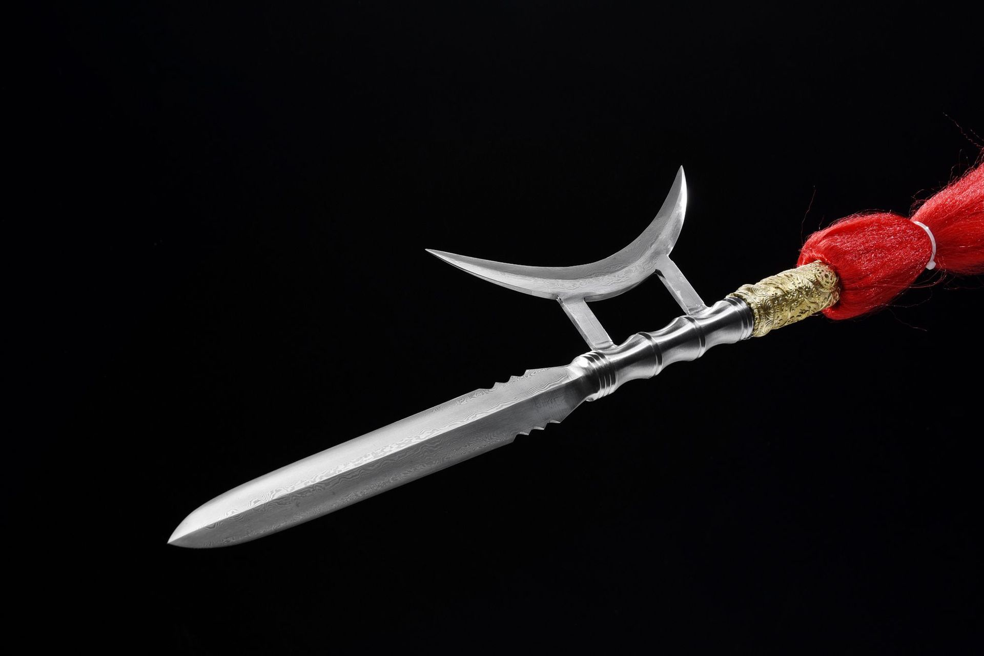 龙泉市刀剑花纹钢可拆卸十八般兵器影视冷兵器单月方天画戟未开刃