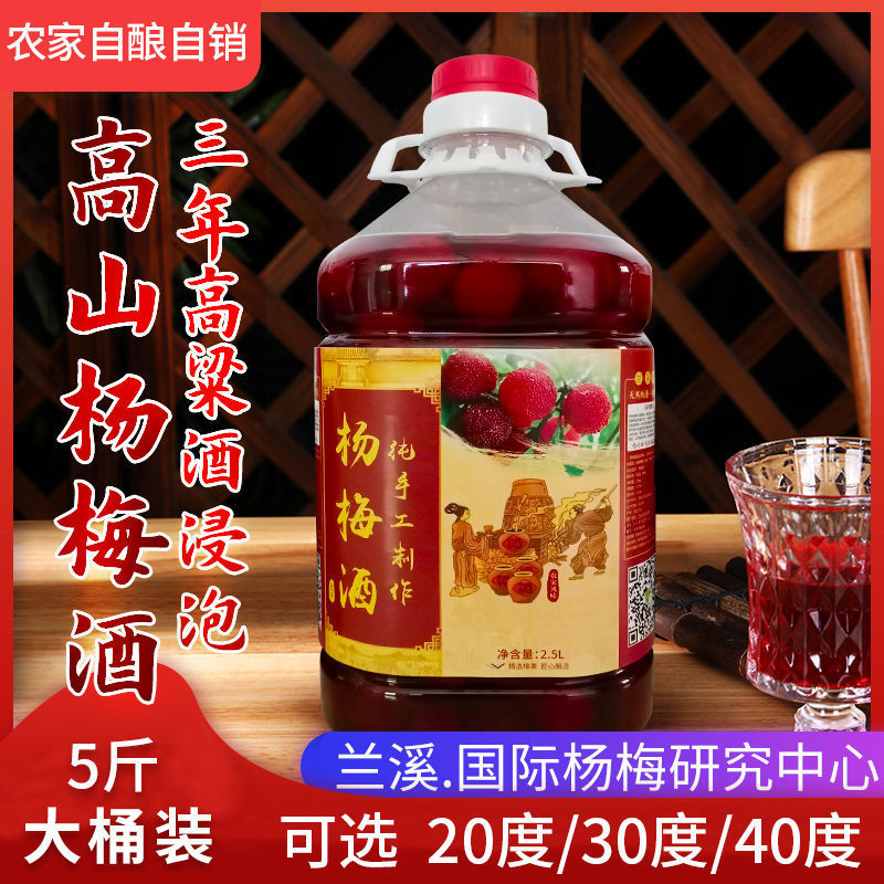杨梅酒浙江特产农家高粱酒浸泡自酿梅子酒果酒正宗野生杨梅酒高度