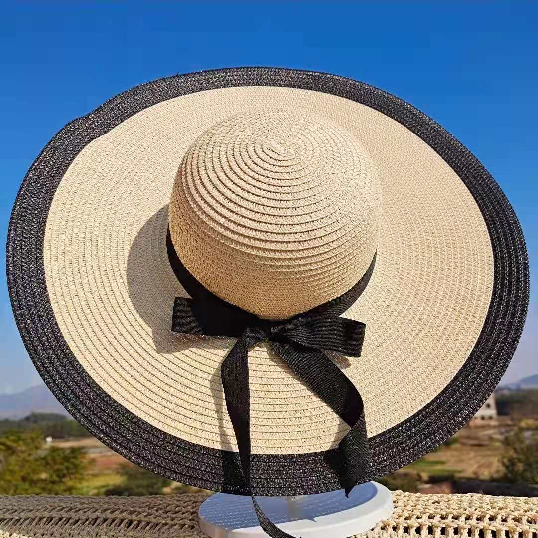 Straw Hat Women's Summer Seaside Stylish Casual Vacation Beach Broad-Brimmed Hat Korean Style All-Matching Sun Hat Sun Protection Sun Hat