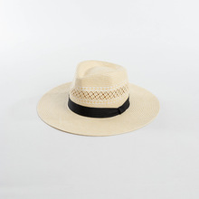 夏季轻奢款时尚遮阳草帽跨境热销蝴蝶结纸草编织爵士帽沙滩防晒帽
