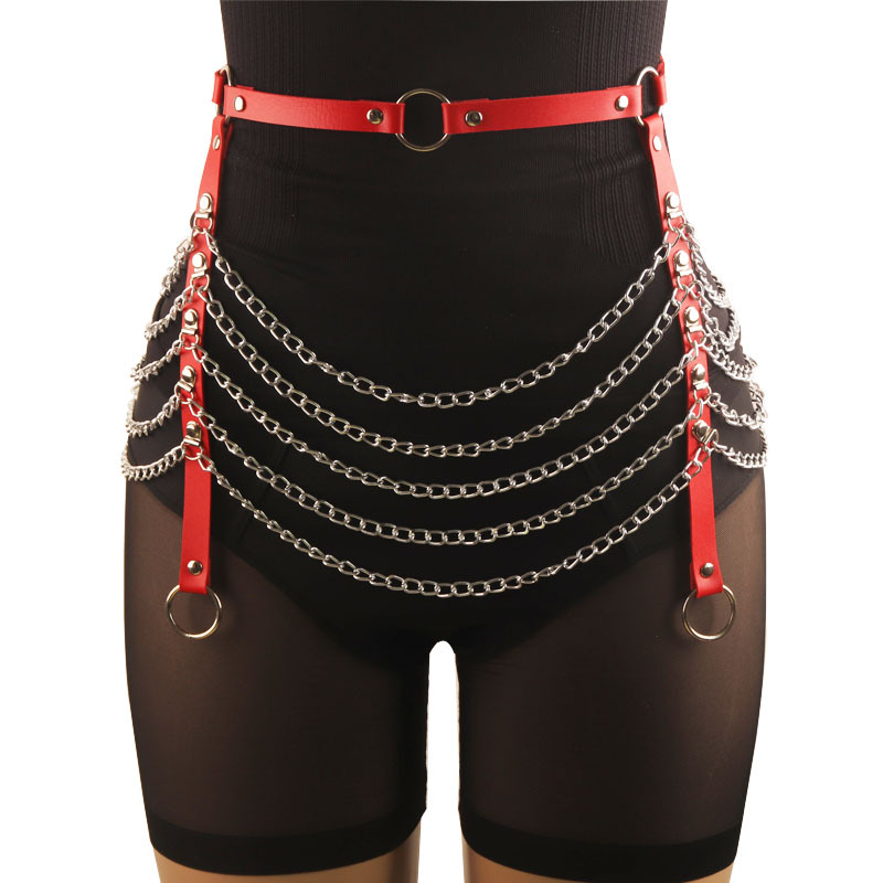 工厂促销欧美跨境joker腰链腿环一体演出饰品punk.新款皮带腰带吊