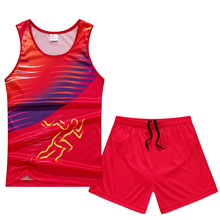比赛田径服男女夏体考短跑田径训练服套装马拉松跑步运动背心印字