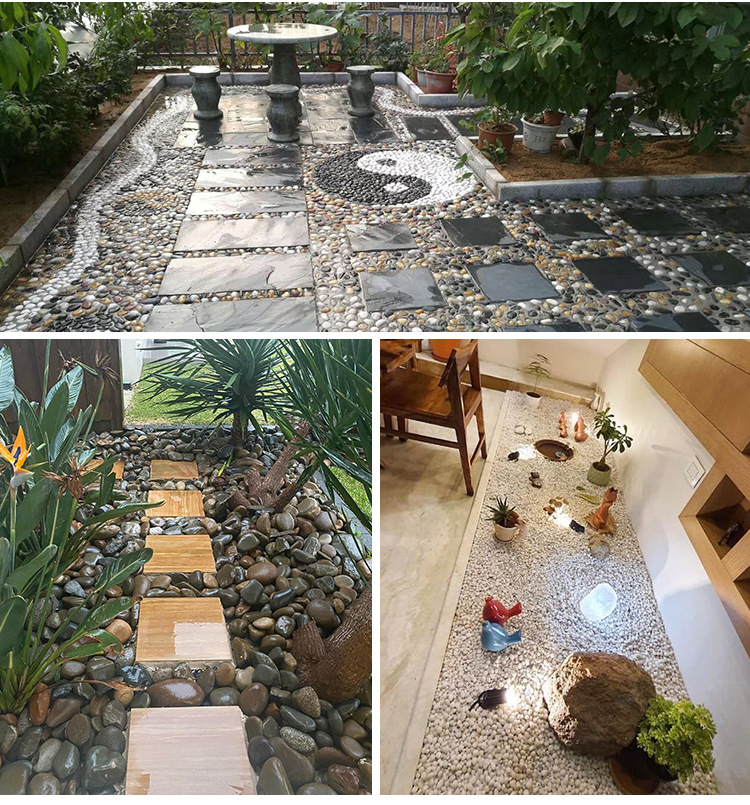 南京雨花石黄色鹅卵石抛光公园水池广场施工布景园林铺路庭院石头