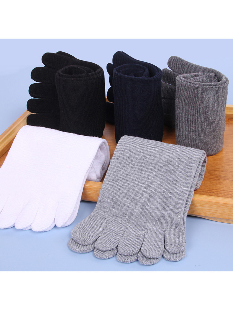 Toe Socks Men's Mid-Calf Split Toes Socks Sports Sweat-Absorbent Breathable Toe Socks Socks with Toe Finger