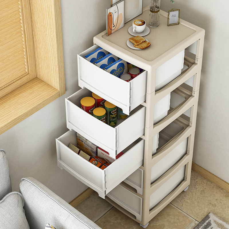现货卫生间收纳柜储物柜客厅可移动塑料多层夹缝抽屉式柜子批发