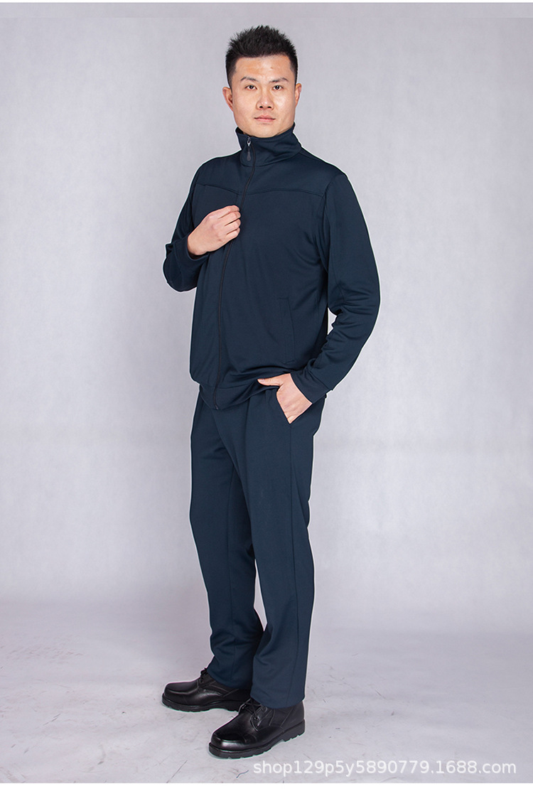 户外体能训练服长袖衣裤套装秋冬速干跑运动绿外套蓝外套男女