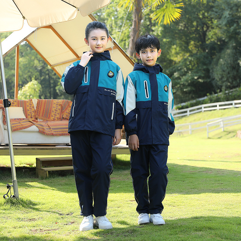 2023秋季新款石家庄小学冬装冲锋衣三件套运动会校服幼儿园