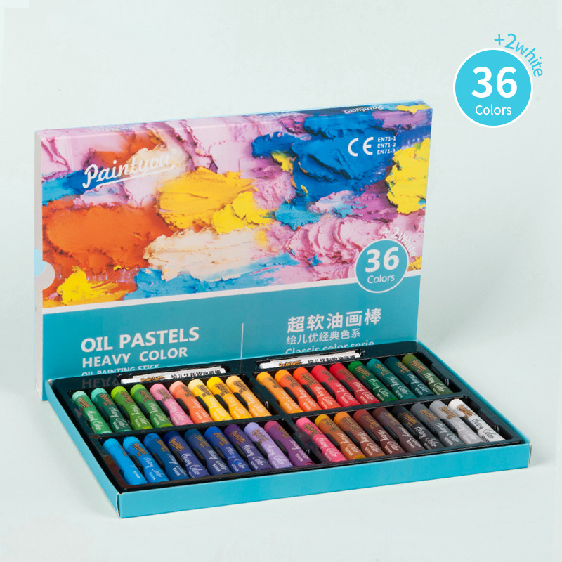 Painted Eryou Super Soft Color Oil Pastels Set Painting Professional Macaron Morandi Children's 48-Color Oil Painting Stick