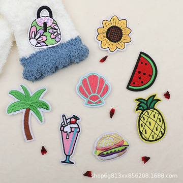 卡通水果电脑绣花徽章补丁贴服装辅料包包鞋袜装饰布标植物物品布
