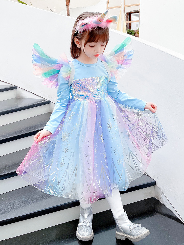 彩虹公主裙长袖