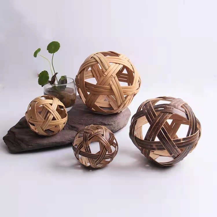 手工编织蹴鞠球古代天然藤球竹篾绣球道具装饰制作工艺品足球缅甸