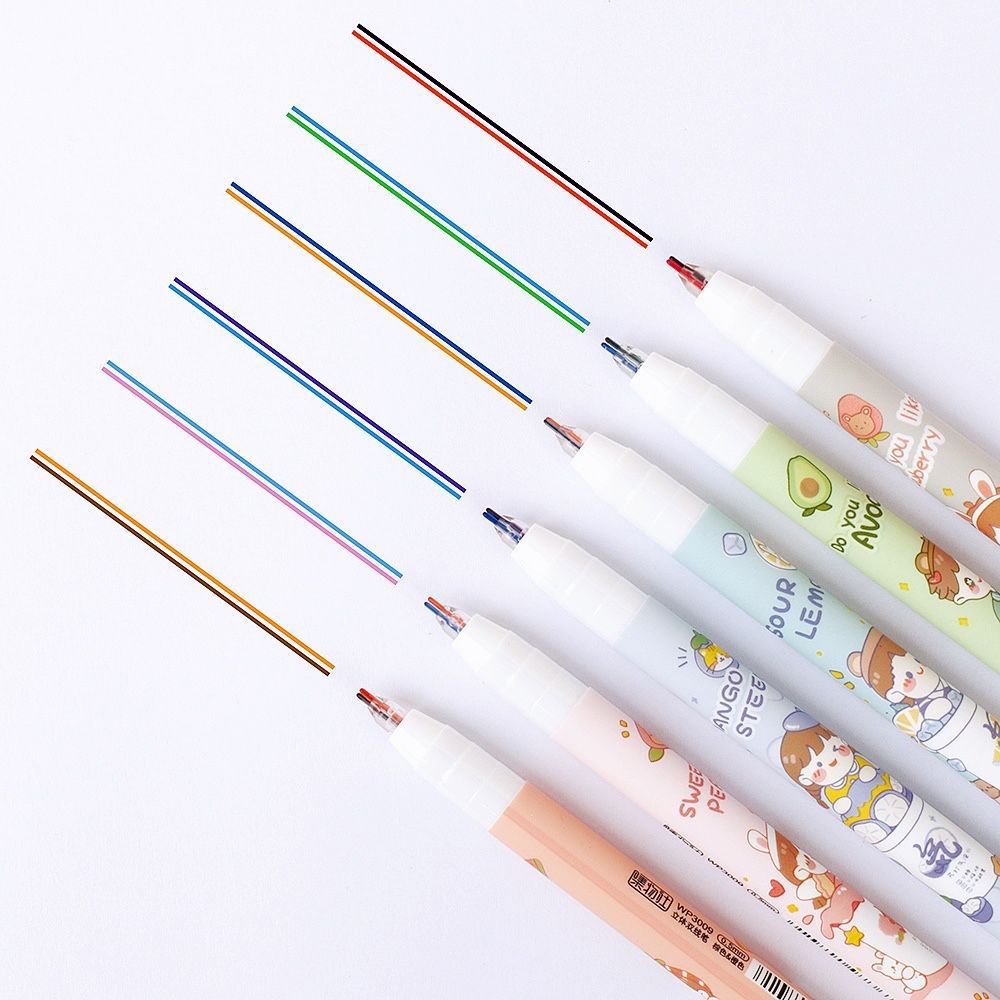 7万支集物社立体双线笔ins风刷题重点笔标记笔手账笔彩色绘画勾线笔