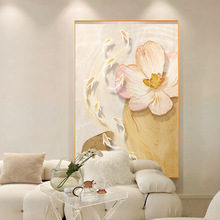 客厅装饰画现代简约壁画九鱼图奶油风大气沙发背景墙挂画高级感