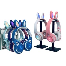 新款ME-15兔耳朵无线头戴蓝牙耳机发光可爱女生儿童兔耳跨境外贸