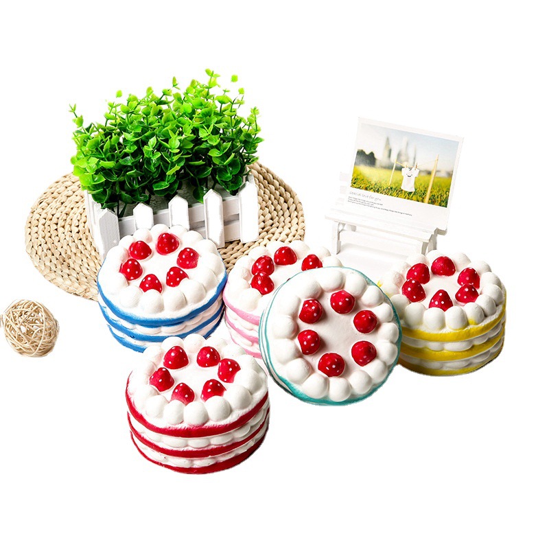 New Strawberry Cake Pu Slow Rebound Simulation Children Adult Pressure Relief Vent Toys Factory Wholesale