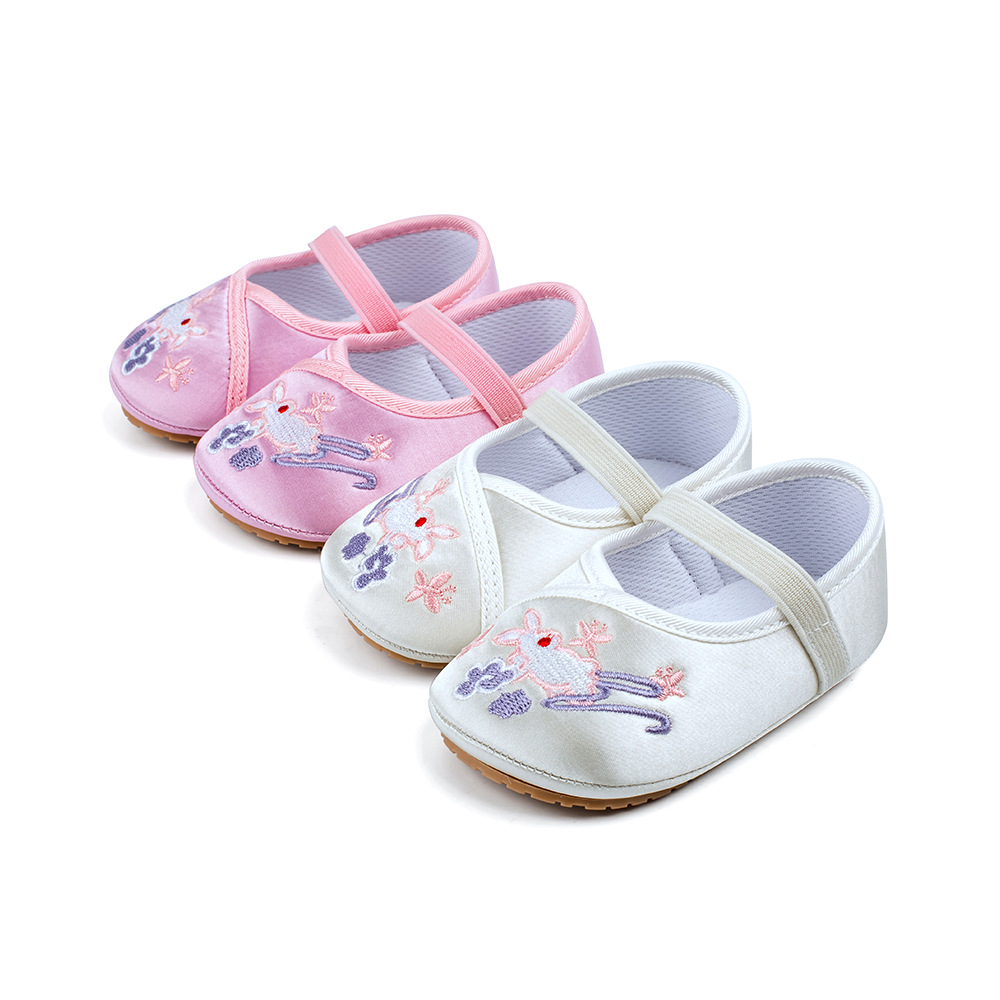 0-1 Years Old Baby Girl Shoes Infant Spring and Autumn Toddler Rubber Sole Soft Bottom Leather Shoes Princess Shoes Pumps Embroidered Shoes Al02