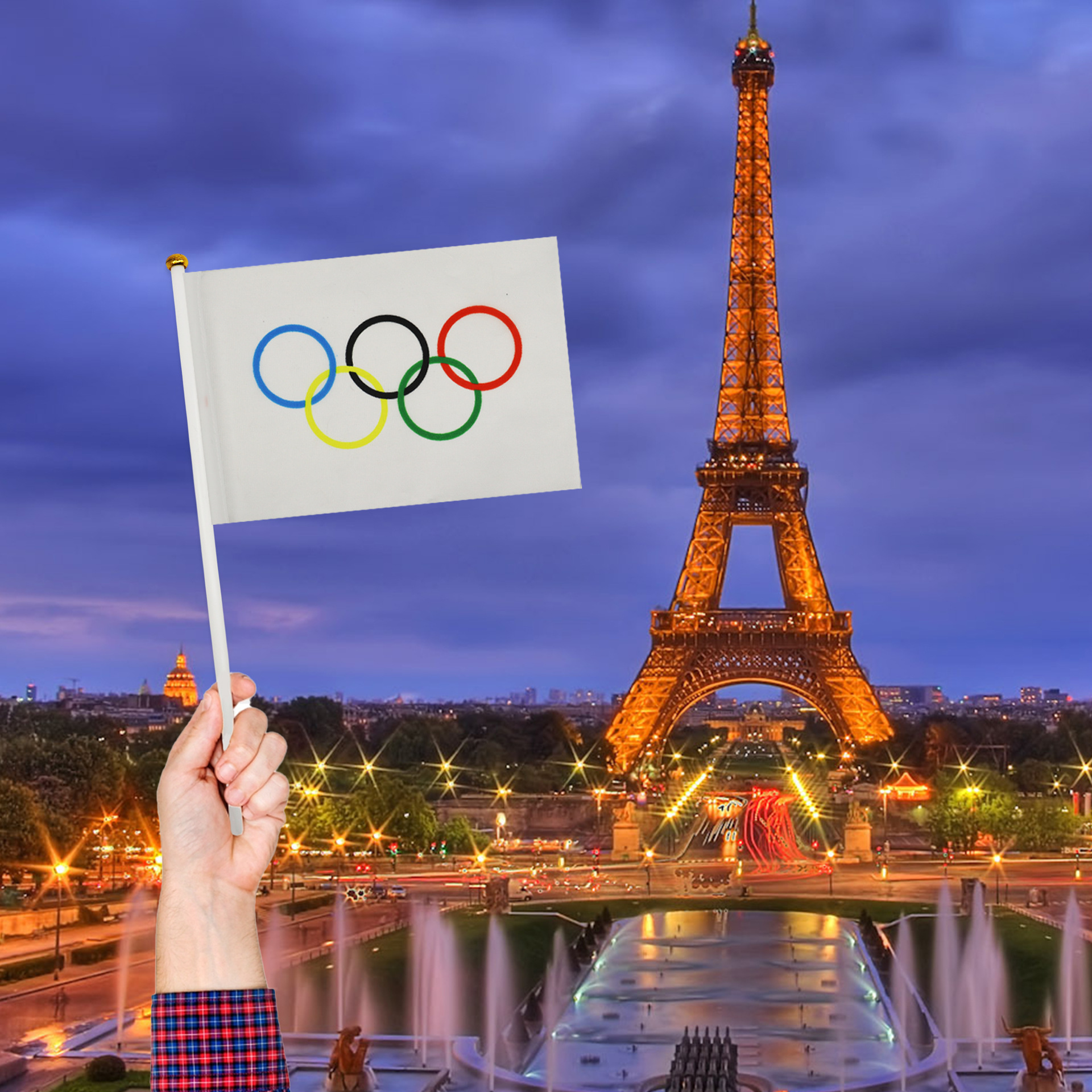 运动会14*21cm五环手摇旗 学校运动会 节日活动氛围