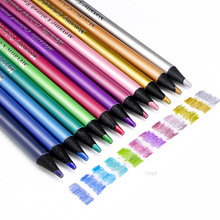 12 Color Metallic Colored Pencils Drawing Sketching Set跨境