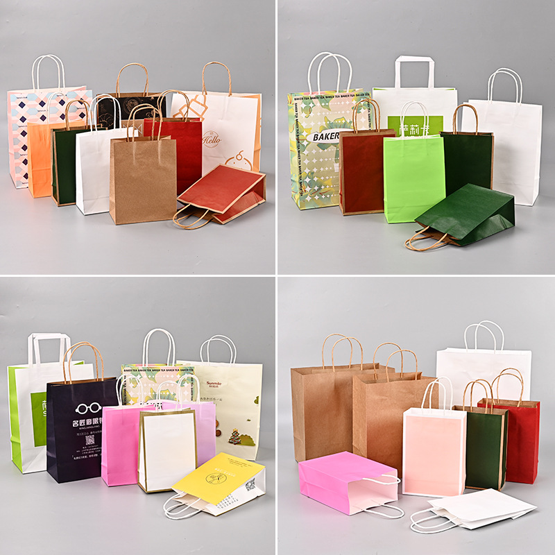 厂家定制牛皮纸袋外卖打包袋定做购物包装礼品袋服装纸袋印刷logo