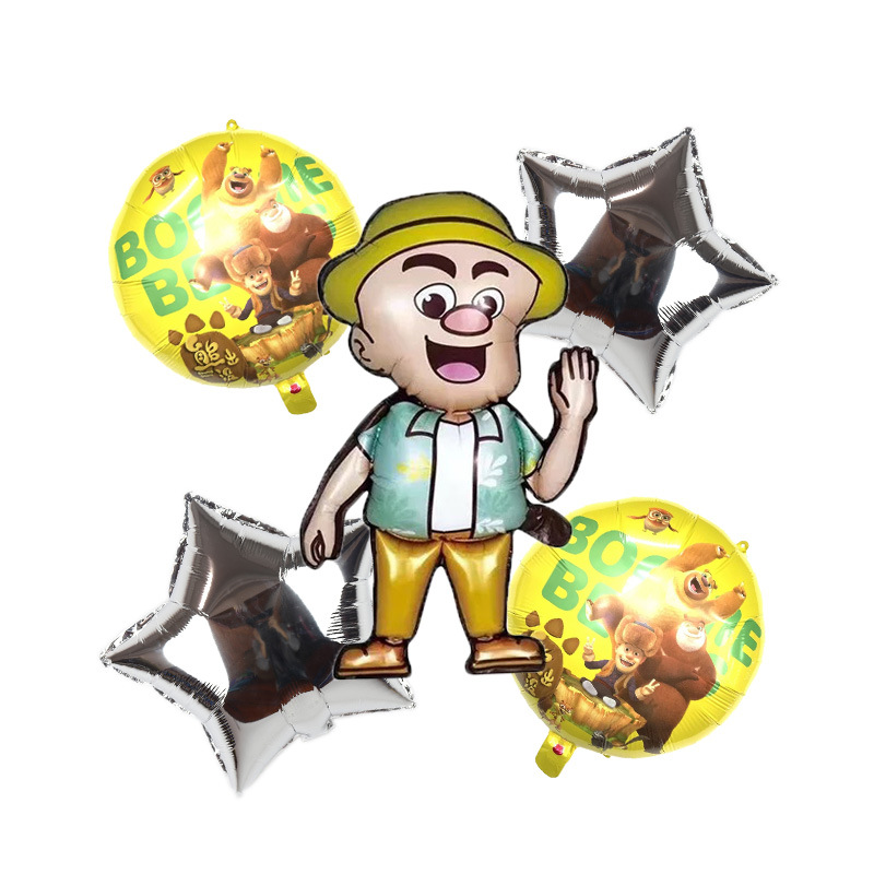 宝宝熊出没卡通儿童生日派对装饰光头强铝膜套餐气球宴会布置用品