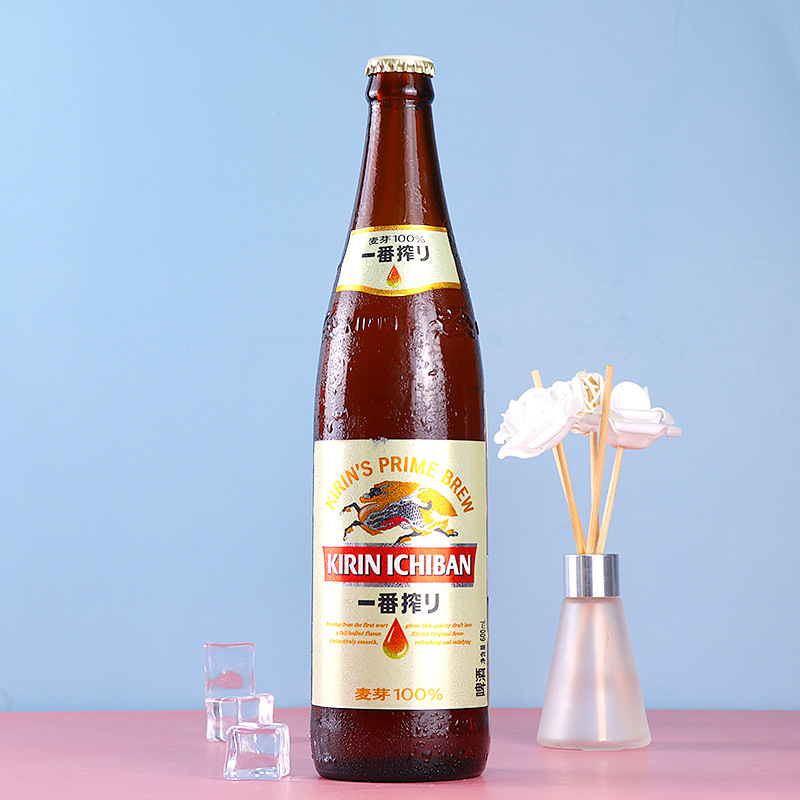 正品新货麒麟啤酒 一番榨 600ml*12瓶 11.2p麦芽清爽香醇整箱装