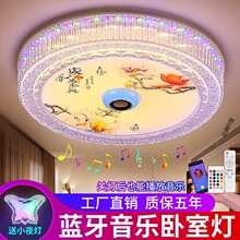 LED音乐吸顶灯创意浪漫卧室灯房间灯具简约现代浪漫婚房蓝牙灯饰*