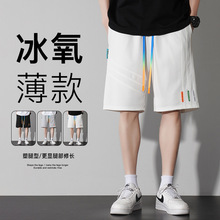 夏季新款男士韩版彩色松紧车标休闲运动短裤潮网红同款有型五分裤