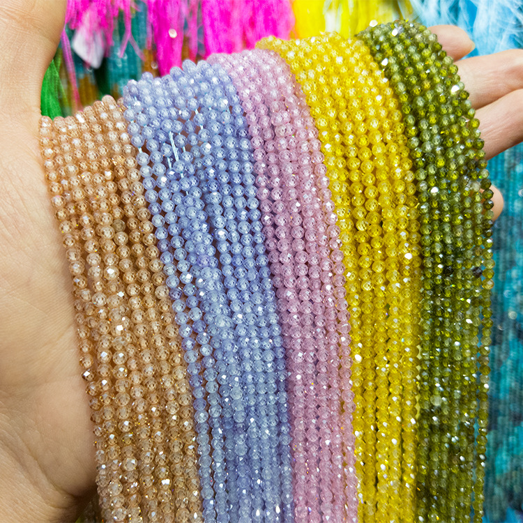 Super Flash Natural High Density Zircon Small Bead Cut Surface 2 ~ 4mm Faceted Loose Beads DIY Bracelet Necklace Ornament Wholesale