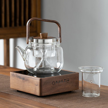 批发电陶炉胡桃木蒸煮茶器玻璃烧水白茶煮茶壶小型自动茶炉套装泡
