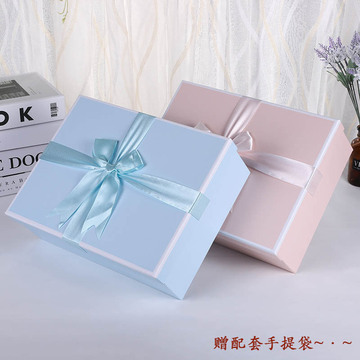 情人节大号粉色蝴蝶结礼物盒 伴手礼礼品盒 520化妆品衣服包装盒