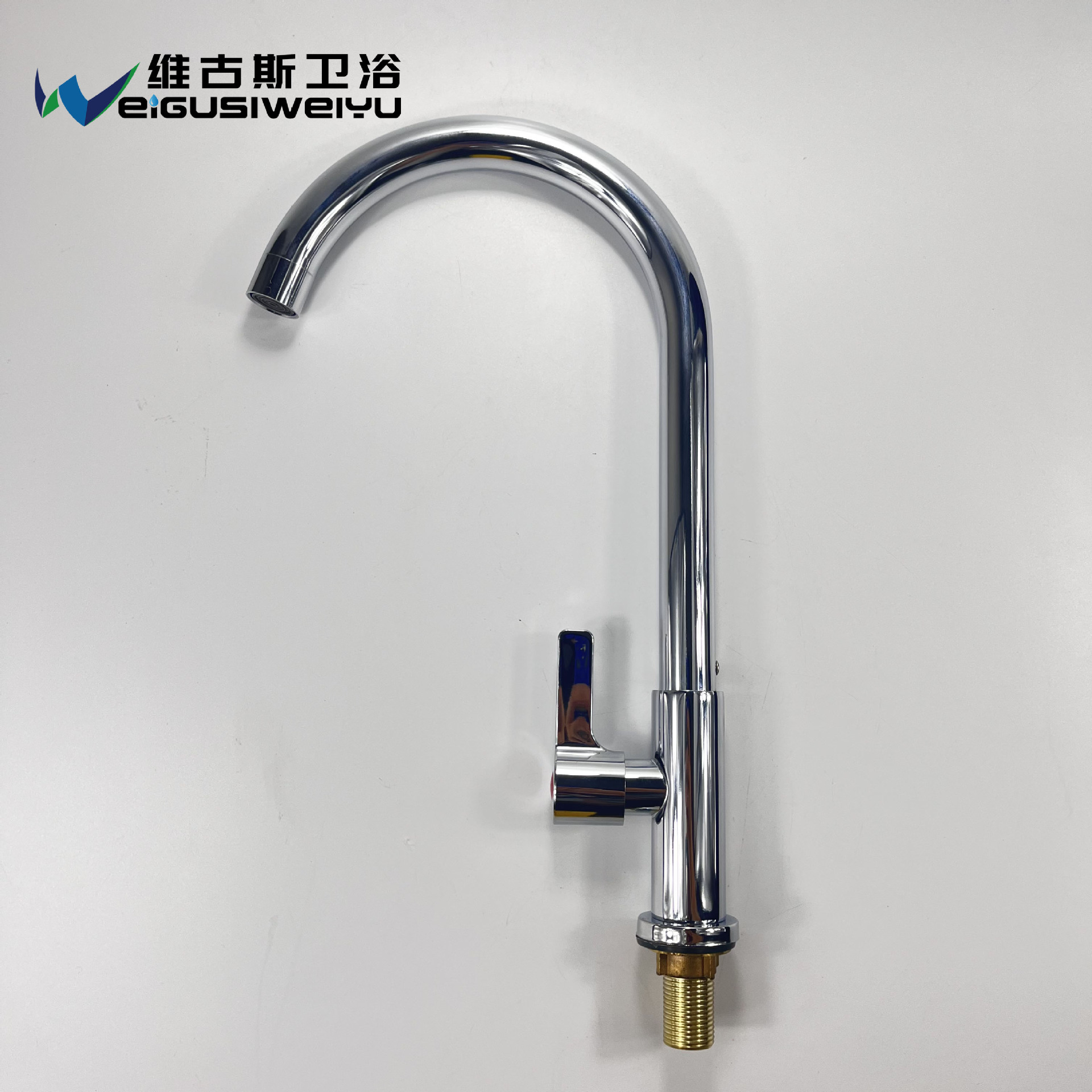2025全新款电镀滚珠单冷大弯洗菜盆厨房水龙头360度旋转厨房龙头
