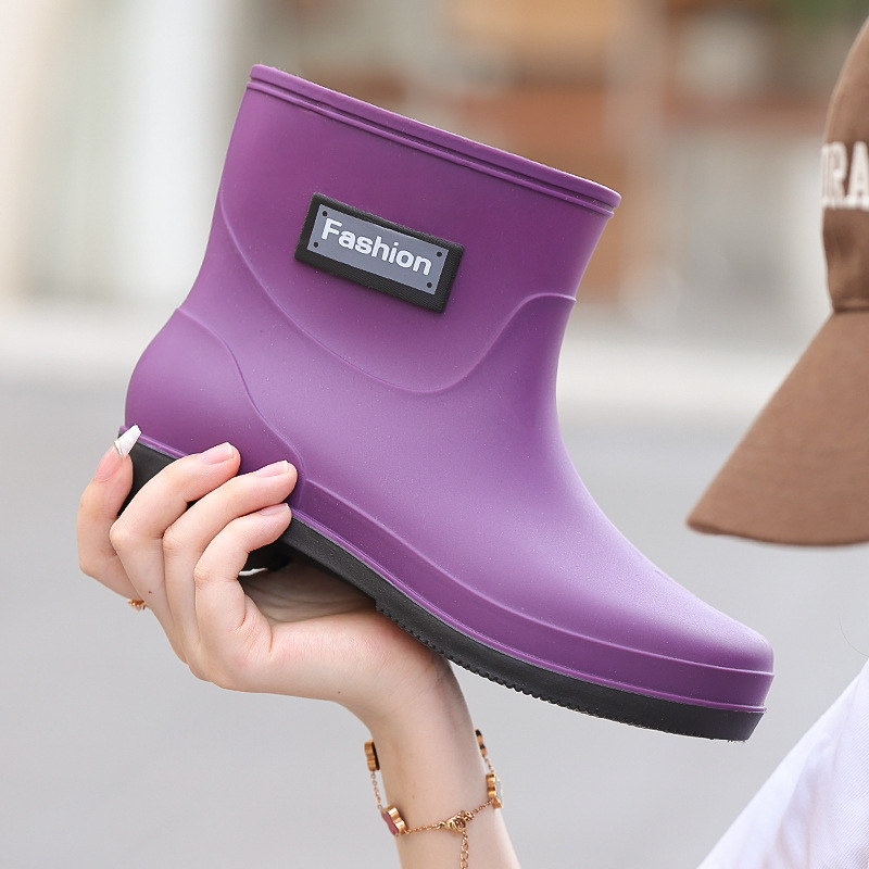时尚英伦短筒女士雨靴防滑女低筒雨鞋户外涉水胶鞋妈妈厨房清洁鞋