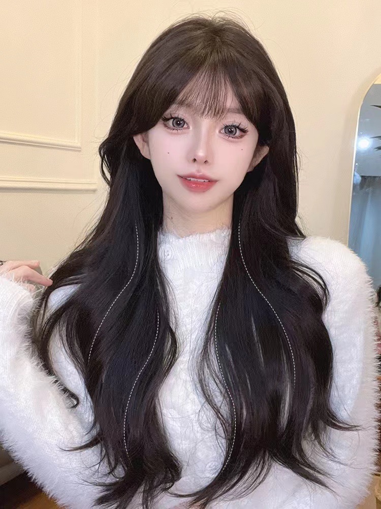 Best-Seller on Douyin Lace Wig Hand-Woven Front Lace Wig Women's Long Curly Hair Straight Hair Full-Head Wig Artificial Wig Wigs