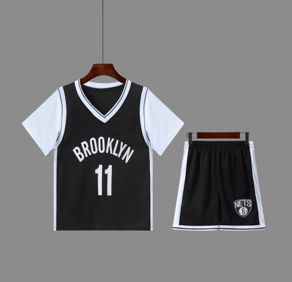 儿童七色篮球服短袖假两件球衣夏季童套装男女库里詹姆斯中小学生