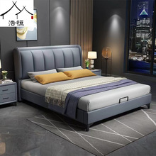 北欧轻奢1.8米婚床现代简约1.5米免洗科技布床主次卧室储物双人床