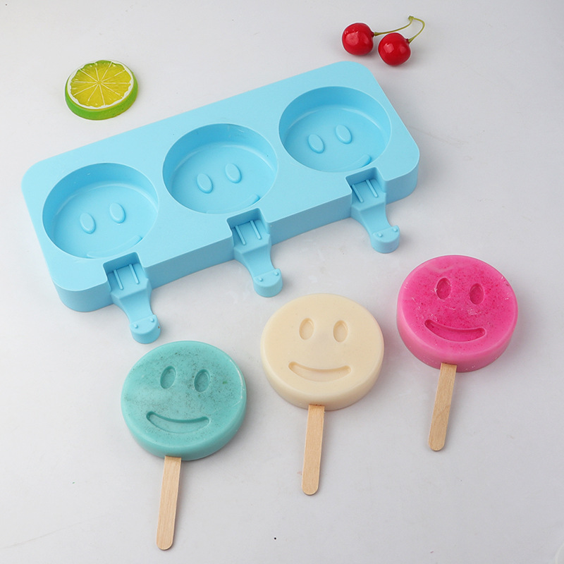 Rabbit Ice Cream Mold Household Homemade Smiley Face Ice Cream Cheese Stick Mold Fondant Silicone Popsicle Mold