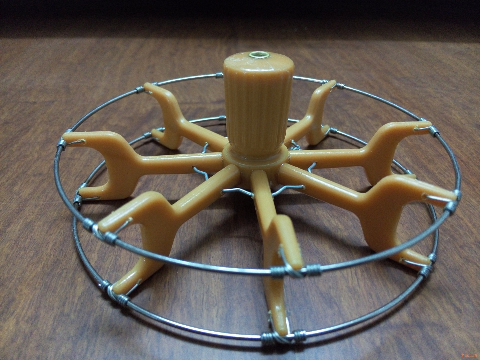 老陈工坊手工手拨轮 八卦轮 筏钓轮 风筝轮 车盘 渔轮 鱼轮13cmb