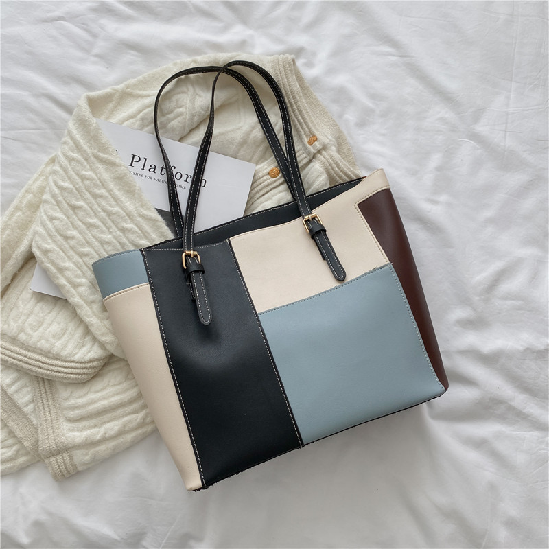 2021 New Women's Bag Trendy Contrast Color Large Capacity Totes Women's Shoulder Bag Underarm Internet Celebrity Bags Women's