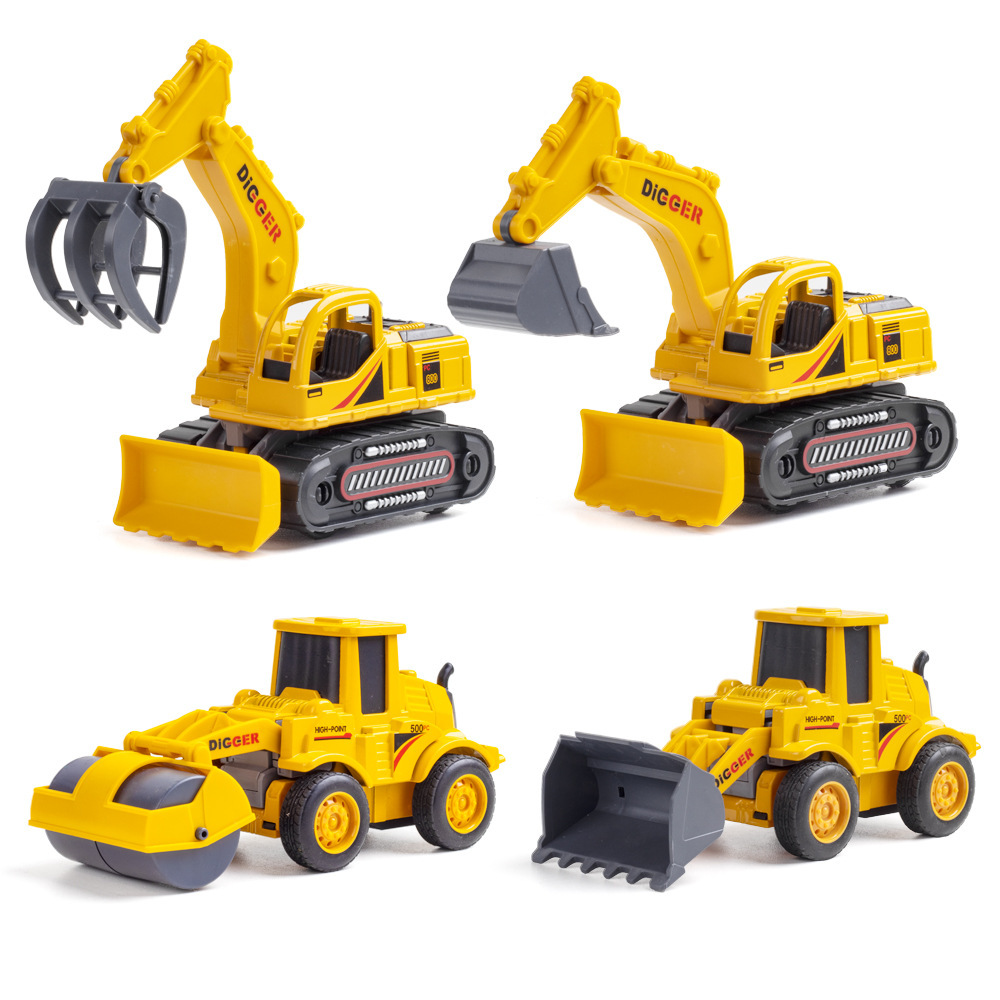 (盒装)彩利信撞击变形合金挖掘推土工程车儿童玩具一件代发批发