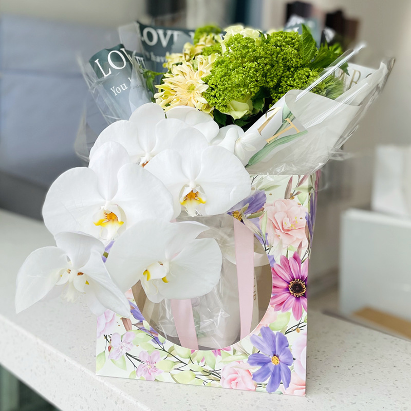 现货礼品花束包装纸 diy英文白牛包书纸花店用品材料包花纸批发