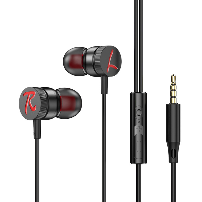 2023 New Subwoofer Metal in-Ear Mobile Phone Computer Gaming Headset Stereo Earphone in Stock Wholesale