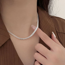 持恒s925纯银意大利编织麻花蕾丝项链女气质重工高级感新款颈链