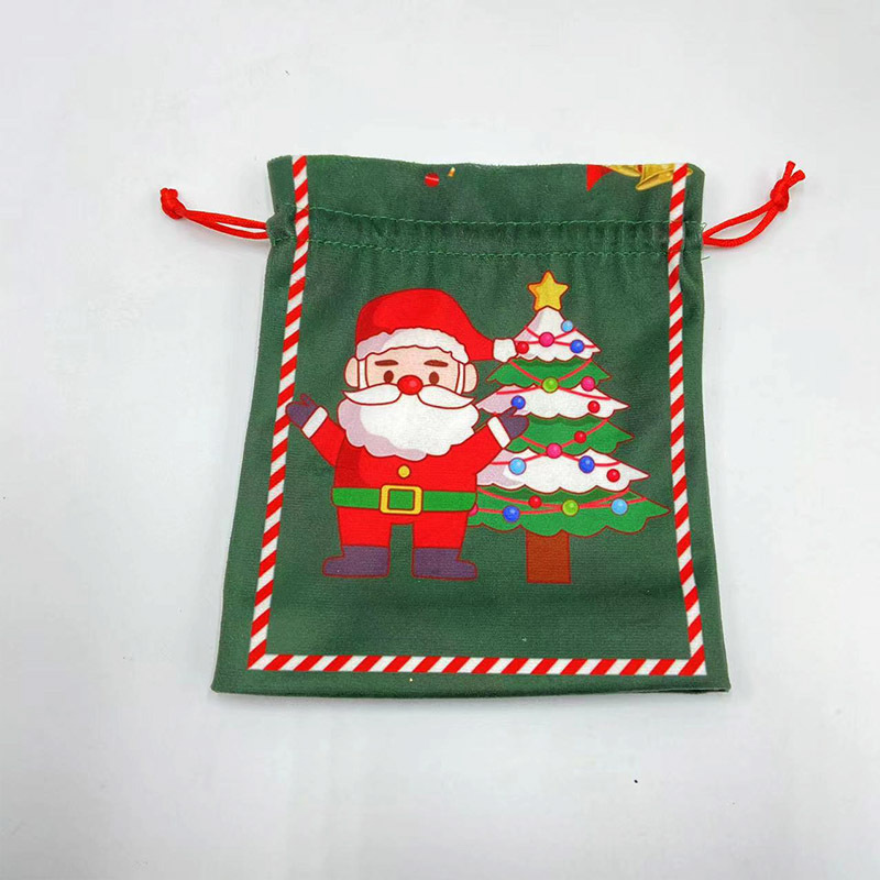 Christmas Apple Bag Drawstring Christmas Eve Gift Bag Apple Gift Bag Flannel Drawstring