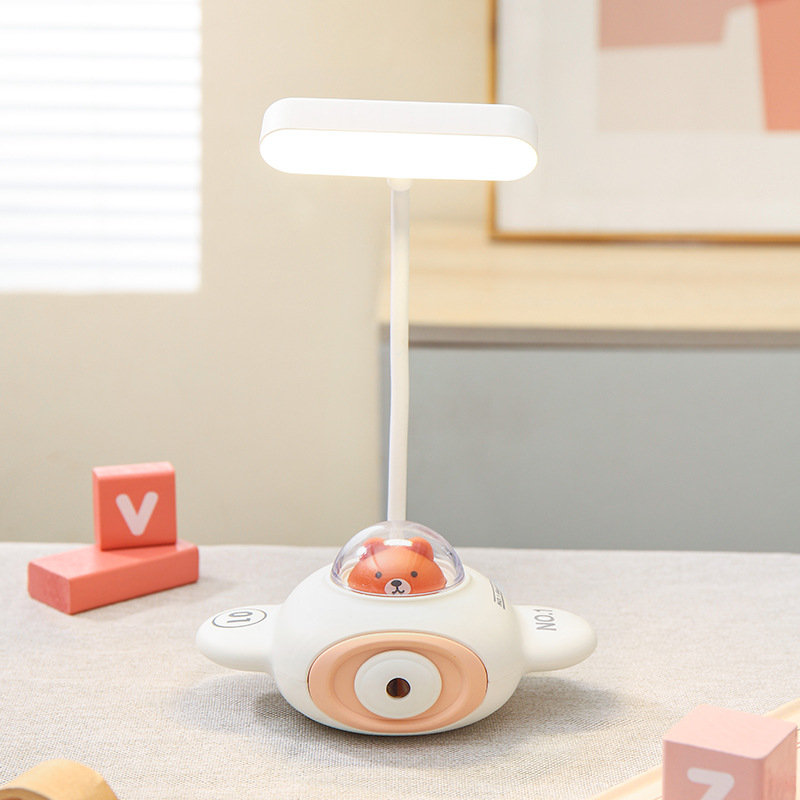 Cute Little Plane Table Lamp Student Eye-Protection Lamp Learning Reading Light Children Charging Small Night Lamp Office Decoration