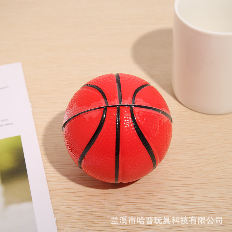 9cm High Elastic Three-Color Basketball Pu Children's Toy Ball Hot Sale Factory Direct Sales Quantity Discounts Elastic Ball